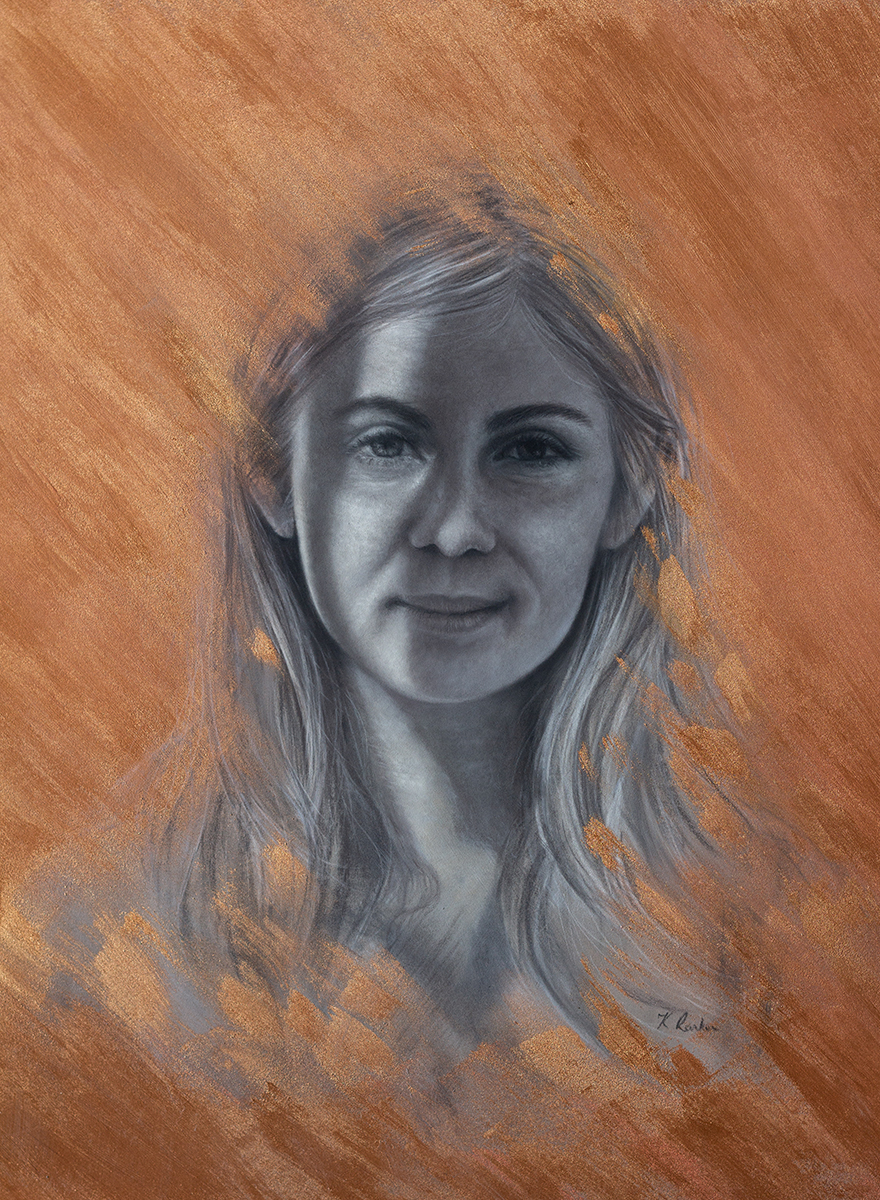 Anna Pastel Acrylic Portrait Painting Pastel acrylic portrait by New Zealand artist Karen Rankin