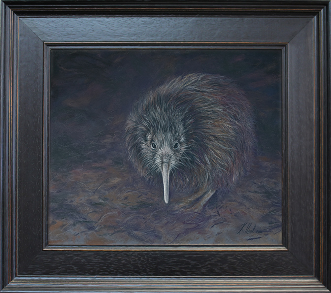 Kiwi bird painting by New Zealand Wildlife Artist Karen Neal